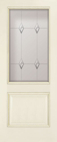 Triest - Ivory+Gold - Stained Satin Glass With Bevels